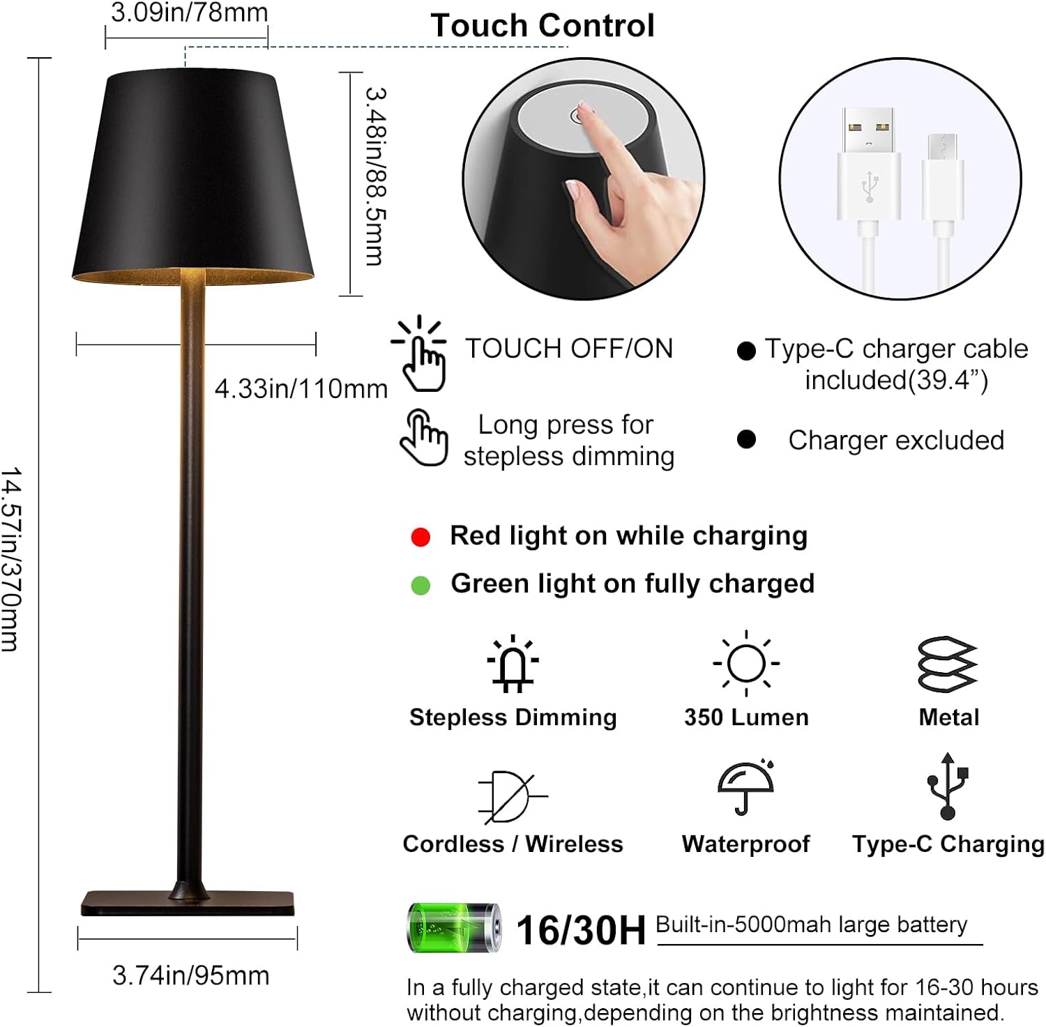 Rechargeable LED Desk